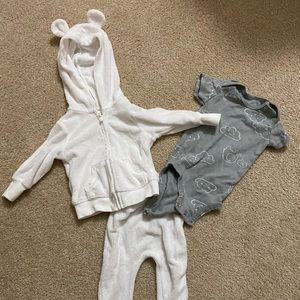 Cute 6M unisex Terry Cloth jacket pants and onesie